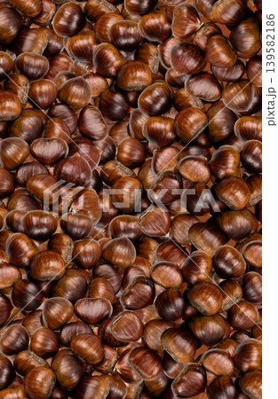Edible sweet whole chestnuts pattern 139582186
