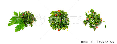 Chimichurri Sauce Isolated, Argentinian Steak Dip, Green Chimichuri with Herbs, Chopped Parsley, Garlic, Olive Oil 139582195