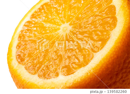 Orange fruit slice macro textured background 139582260