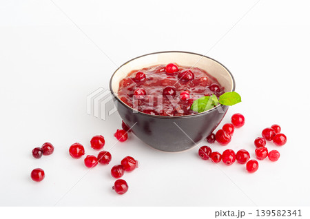 Cranberry Jam Smear, Red Marmalade Splash, Cranberries Jelly, Fruity Confiture Smudge 139582341