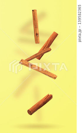 Falling Ceylon Cinnamon Isolated Falling Ceylon Cinnamon Isolated 139582365