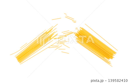 Raw spaghetti isolated, dry spagetti, long wheat noodles, uncooked italian macaroni bundle 139582410