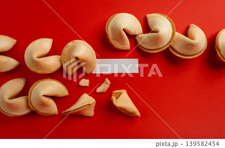 Fortune cookies, lucky Chinese biscuits set Fortune cookies, lucky Chinese biscuits set 139582454