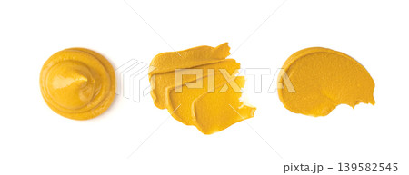 Mustard sauce splash isolated Mustard sauce splash isolated 139582545