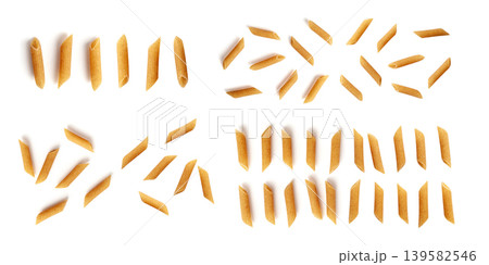 Raw Brown Pasta, Wholegrain Penne, Dry Whole Grain Noodle, Raw Spelt Macaroni, Healthy Italy Food Raw Brown Pasta, Wholegrain Penne, Dry Whole Grain Noodle, Raw Spelt Macaroni, Healthy Italy Food 139582546