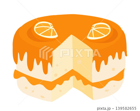orange cake food designer style orange glazed cake with fruit slices 139582655