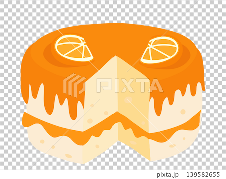 orange cake food designer style orange glazed cake with fruit slices 139582655