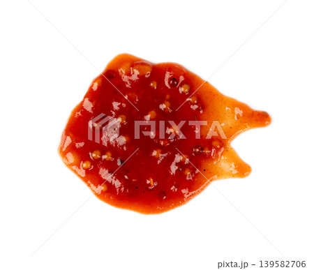 Bbq sauce splash isolated, barbecue ketchup stain Bbq sauce splash isolated, barbecue ketchup stain 139582706