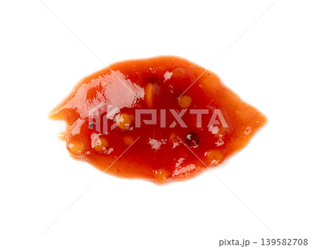 Bbq sauce splash isolated, barbecue ketchup stain Bbq sauce splash isolated, barbecue ketchup stain 139582708