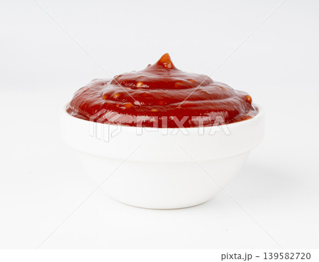 Bbq sauce splash isolated, barbecue ketchup stain 139582720