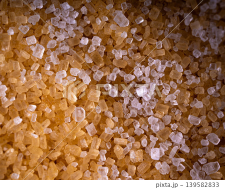 Brown cane sugar pile textured background top view 139582833