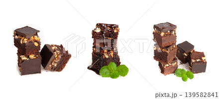 Nut Brownie, Homemade German Chocolate Cake, Chocolate Peanuts Cake, Brownie Square Piece 139582841