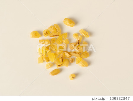 Raw bulgur closeup, dry bulghur, parboiled cracked wheat groats Raw bulgur closeup, dry bulghur, parboiled cracked wheat groats 139582847