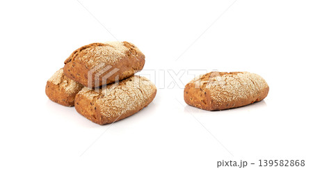 Whole wheat brown bread isolated, fitness pumpkin carrot buns with seeds, cereal bread Whole wheat brown bread isolated, fitness pumpkin carrot buns with seeds, cereal bread 139582868