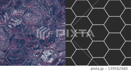 Hexagonal Ice Wall Texture Summary Map Sheet Hexagonal Ice Wall Texture Summary Map Sheet 139582980