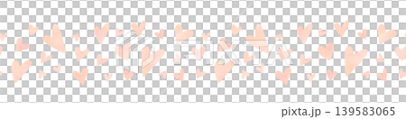 Watercolor seamless border with scattered hearts is soft pastel tones. Hand drawn romantic valentine ribbon trim background 139583065