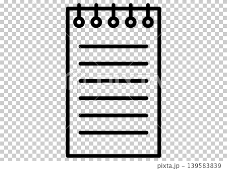 Notepad icon, notebook, stationery, horizontal writing, simple, office supplies, vector illustration Notepad icon, notebook, stationery, horizontal writing, simple, office supplies, vector illustration 139583839