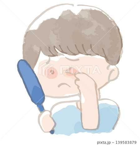 目が赤い子供 水彩 イラスト 充血 結膜炎 プール熱 感染症 目が赤い子供 水彩 イラスト 充血 結膜炎 プール熱 感染症 139583879