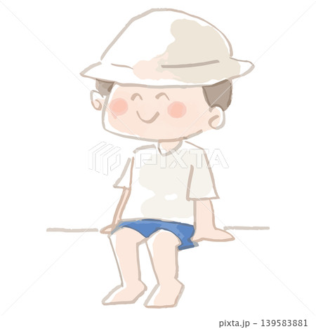 プールを見学する子供 水彩 イラスト 体調不良 休憩 安全管理 プールを見学する子供 水彩 イラスト 体調不良 休憩 安全管理 139583881