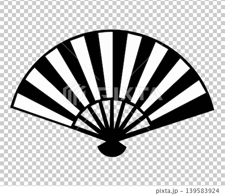 扇子のイラスト モノクロ 和風アイコン 139583924