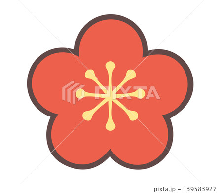 梅の花のイラスト 赤 アイコン 梅の花のイラスト 赤 アイコン 139583927