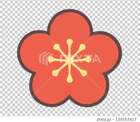 梅の花のイラスト 赤 アイコン 梅の花のイラスト 赤 アイコン 139583927