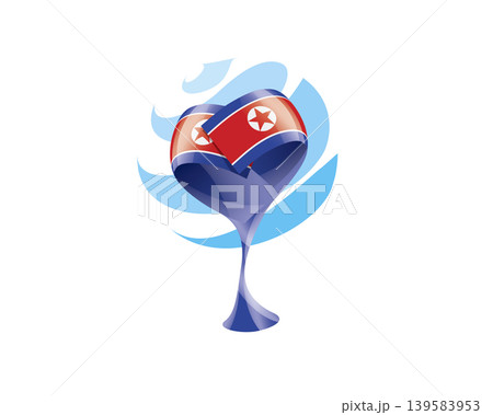 Floral emblem of the North Korea flag in the form of a heart Floral emblem of the North Korea flag in the form of a heart 139583953