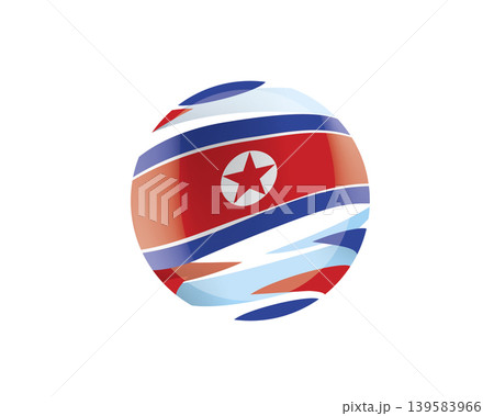 The North Korea flag in an abstract sphere 139583966