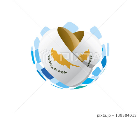 Patriotic heart wrapped in Cyprus flag illustration Patriotic heart wrapped in Cyprus flag illustration 139584015