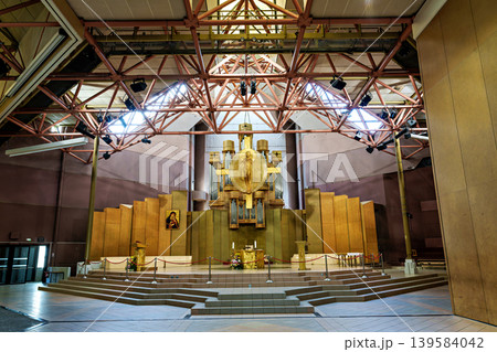 Interior of Saint Bernadette Church in the Sanctuary of Lourdes, France. Interior of Saint Bernadette Church in the Sanctuary of Lourdes, France. 139584042