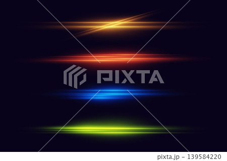 Abstract background featuring glowing colorful light trails and speed lines effects 139584220