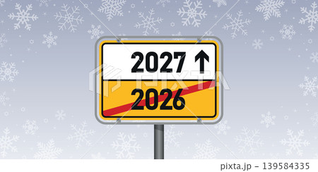 place sign with new year number 2027 in snowy winter landscape vector illustration place sign with new year number 2027 in snowy winter landscape vector illustration 139584335