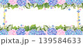 紫陽花のフレーム2（枠有り　横長） 139584633