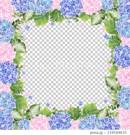 紫陽花のフレーム3（正方形） 139584635