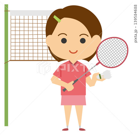 女子バドミントン選手のイメージイラスト 139584688