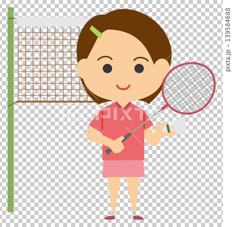 女子バドミントン選手のイメージイラスト 139584688