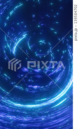 Abstract blue luminous vortex with glossy swirling reflections, creating a deep futuristic tunnel of liquid light. Abstract blue luminous vortex with glossy swirling reflections, creating a deep futuristic tunnel of liquid light. 139584702