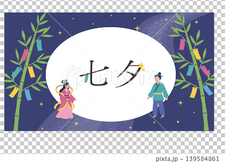 Tanabata banner, monochrome illustration, Tanabata material, background, Orihime and Hikoboshi, Milky Way Tanabata banner, monochrome illustration, Tanabata material, background, Orihime and Hikoboshi, Milky Way 139584861