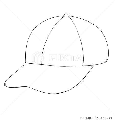 帽子の線画イラスト シンプルなキャップ 帽子の線画イラスト シンプルなキャップ 139584954