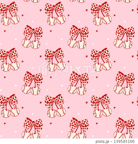 Coquette Baseball Cherry Seamless Pattern Checkered Bow Stitched Ball Preppy Two Tone Whimsical Hand Drawn Retro Festive Sport Wallpaper Coquette Baseball Cherry Seamless Pattern Checkered Bow Stitched Ball Preppy Two Tone Whimsical Hand Drawn Retro Festive Sport Wallpaper 139585100