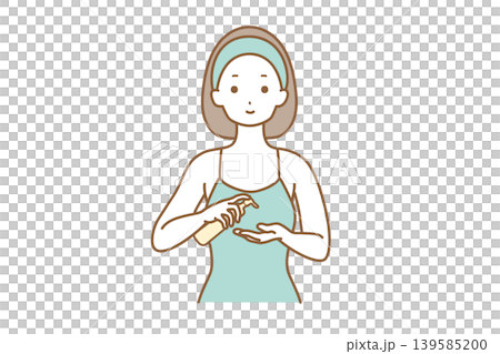 スキンケアをする女性 スキンケアをする女性 139585200