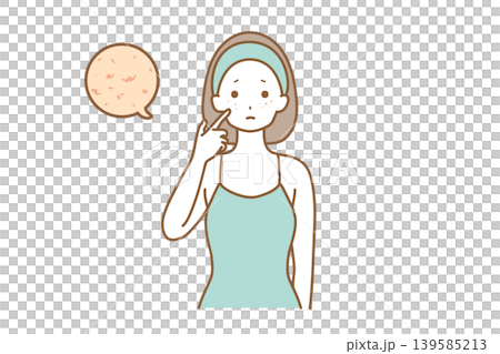 女性患有斑點 女性患有斑點 139585213