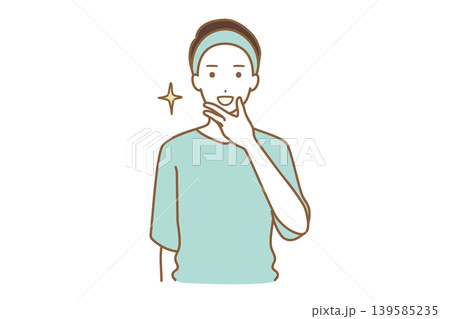 ヒゲを剃った男性 ヒゲを剃った男性 139585235