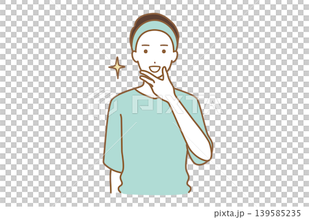 ヒゲを剃った男性 ヒゲを剃った男性 139585235