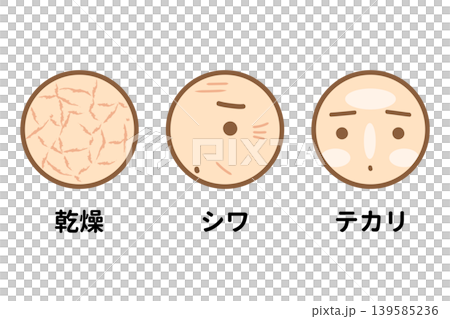 肌の悩み 乾燥 シワ テカリ 肌の悩み 乾燥 シワ テカリ 139585236