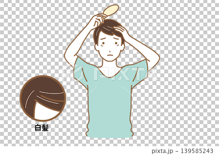 A man suffering from gray hair A man suffering from gray hair 139585243