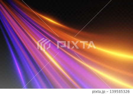 Dynamic light trails spreading velocity and energy on a dark abstract background 139585326