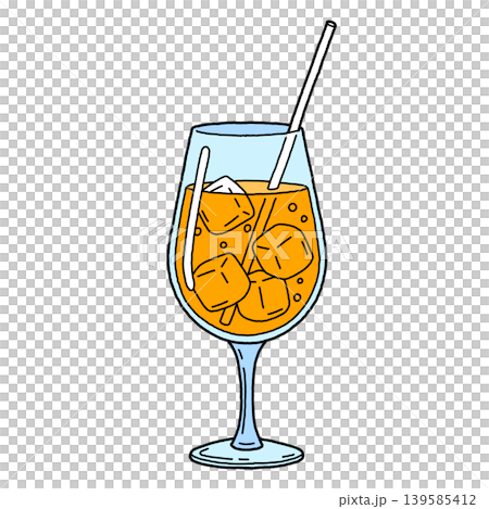 手繪風格的橙汁汽水插圖 手繪風格的橙汁汽水插圖 139585412