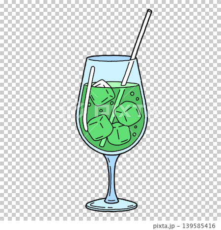A nostalgic illustration of melon soda A nostalgic illustration of melon soda 139585416