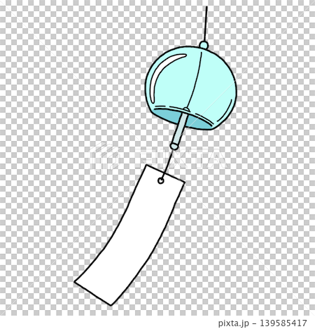 涼しげな風鈴の手描きイラスト 139585417